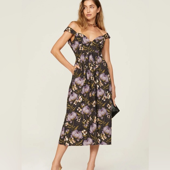 Especia Dresses & Skirts - Especia Floral Cotton Midi Dress Size Medium